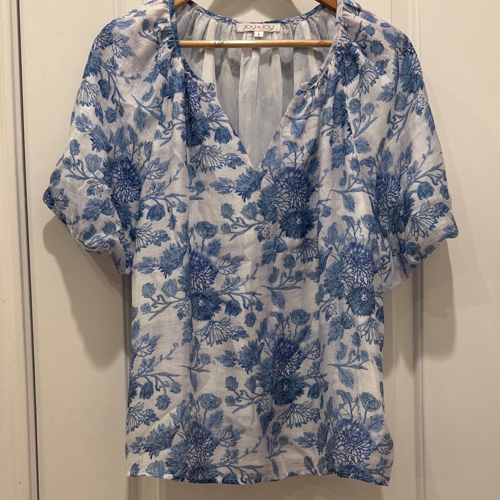 Joy Joy Blue Floral Blouse